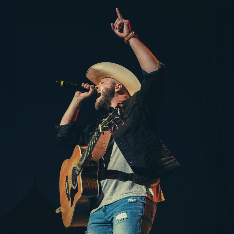 Musician Landon Parker at a concert
