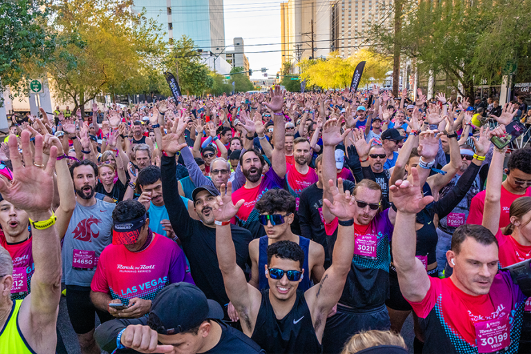Runners on the start line at Run Rock'n'Roll Las Vegas events