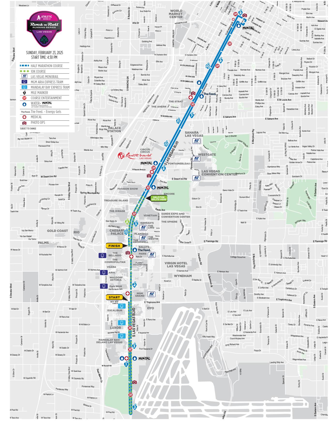 Las Vegas Course Map 24 Half Marathon