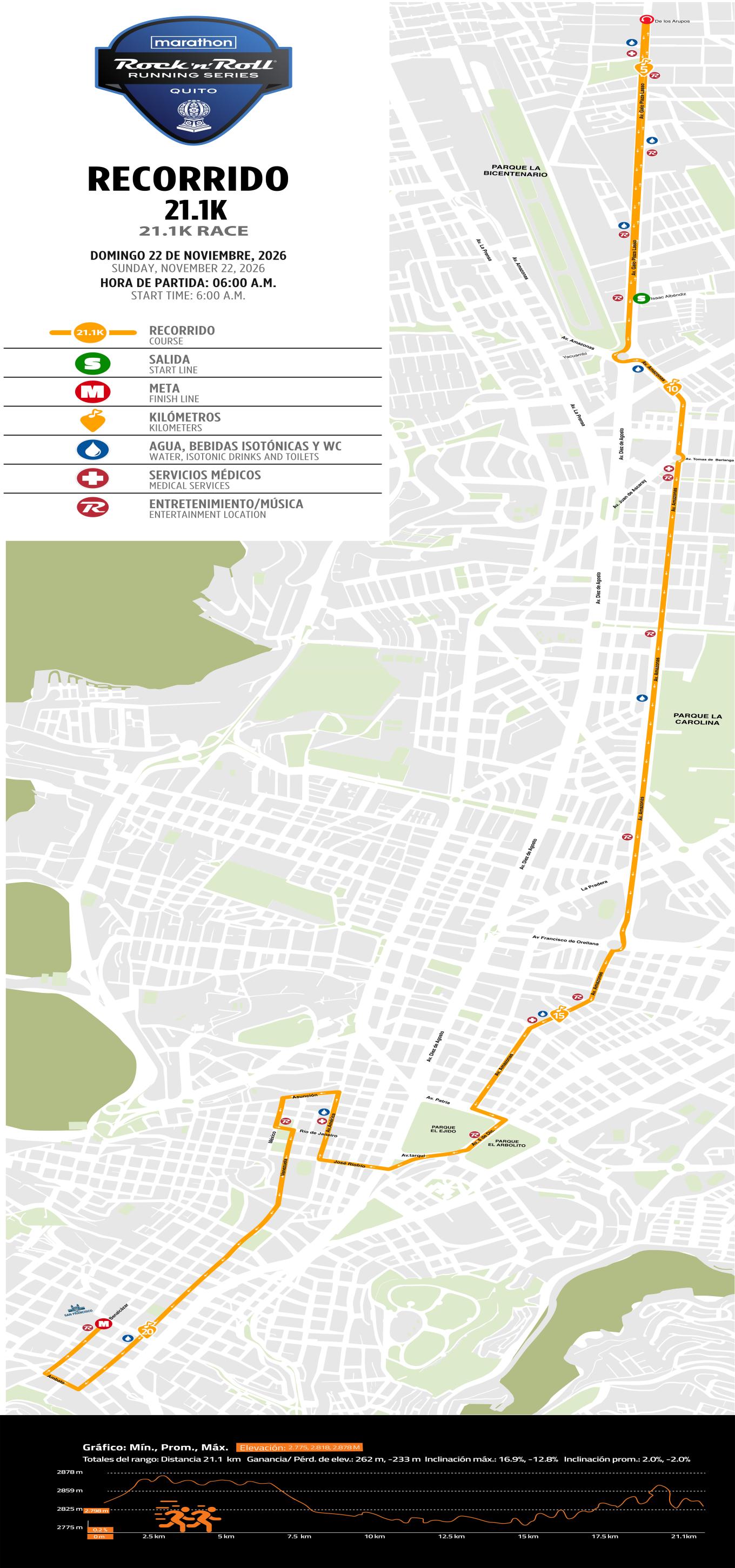 Rock ‘n’ Roll Quito features a 10k and 21.1k run in Ecuador's capital.