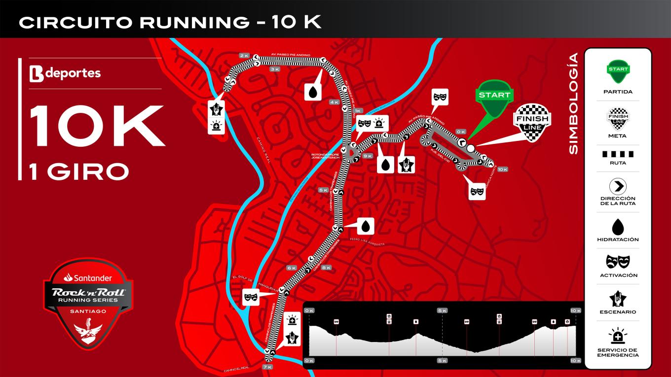 Rock 'n' Roll Santiago offer 3 distances for your running pleasure 5k.10k and 21k.